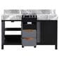 Lexora Home Zilara 55" Double Bathroom Vanity in Black and Grey with 11 cm Castle Grey Marble Top and Rectangular Sinks, , large