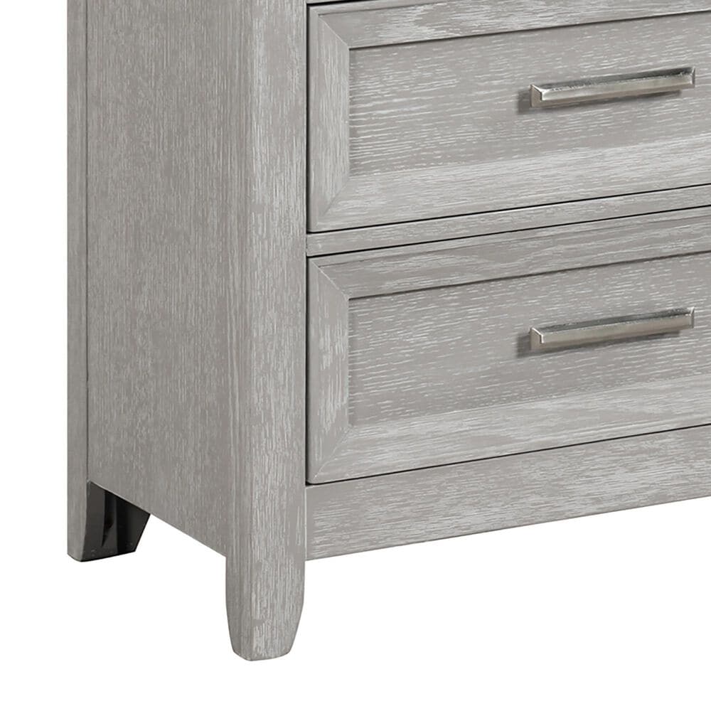 New Heritage Design Fiona 2-Drawer Nightstand in Mist Gray and White, , large