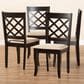 Baxton Studio Verner Side Chair with Sand Cushion in Espresso Brown (Set of 4), , large