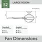 Hunter Aeronaut Outdoor Smart 52" Ceiling Fan with LED Light in Matte Black, , large