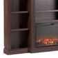 Walker Edison Cullen 70" Electric Fireplace with Mantel and Shelves in Brown, , large