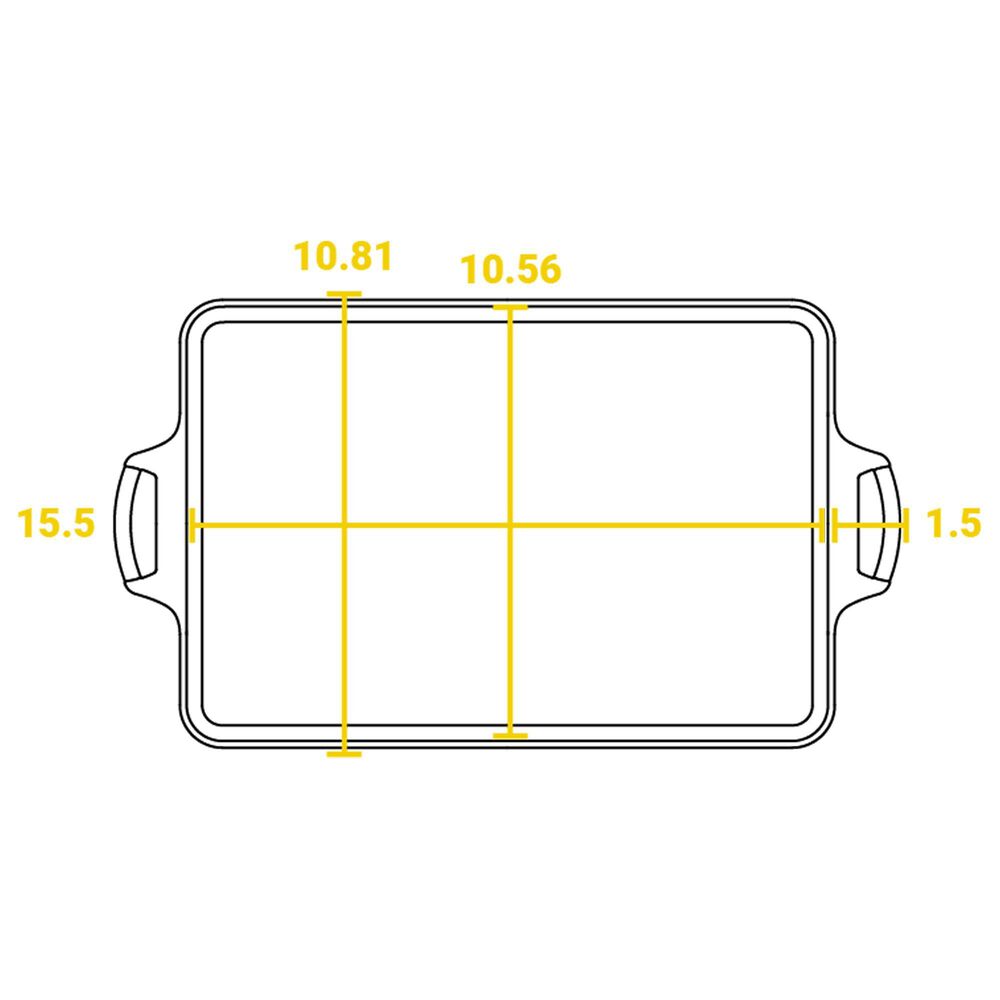 Lodge BW15BP Rectangular Cast Iron Baking Pan w/ Handles - 15