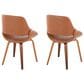 LumiSource Fabrico Mid-Century Modern Dining/accent Chair in Walnut and Camel Faux Leather by LumiSource - Set of 2, , large