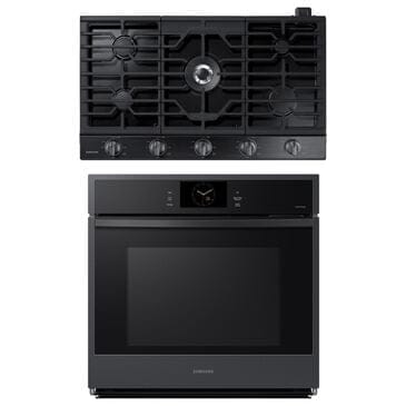 Samsung 2-Piece Kitchen Package with Matte Black Steel 30" Built-In Convection Single Wall Oven and Black Stainless Steel 36" Cooktop, , large