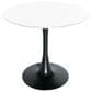 Leisuremod Bristol 24" Round Dining Table with MDF Top in Black and White - Table Only, , large