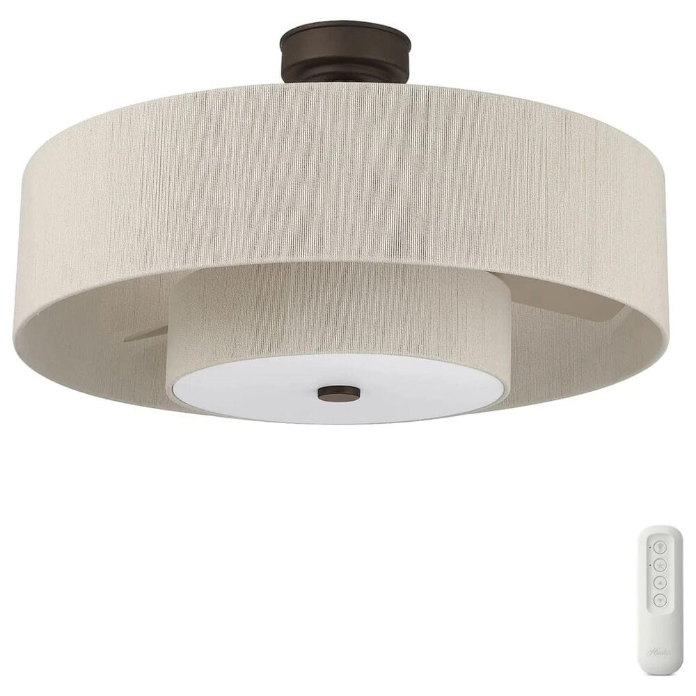 Hunter Brookside Jasmine Roth 30" Indoor Ceiling Fandelier with LED Light and Remote Control in Matte Bronze, , large