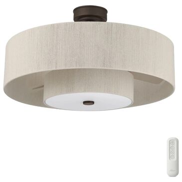 Hunter Brookside Jasmine Roth 30" Indoor Ceiling Fandelier with LED Light and Remote Control in Matte Bronze, , large