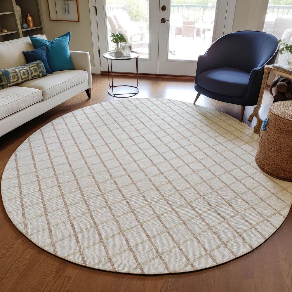 Dalyn Rug Company York 6&#39; Round Ivory Indoor/Outdoor Area Rug, , large