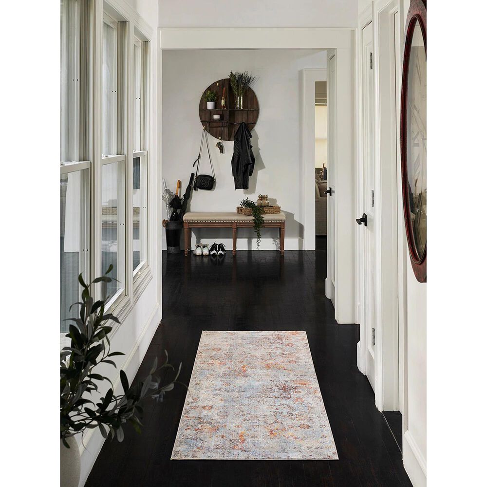 Momeni Izmir IZ-01 2&#39;6&quot; x 8&#39; Tan, Blue and Rust Runner, , large