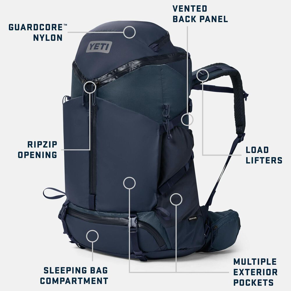 YETI Skala 60L Men's Hiking Backpack in Classic Navy - S/M, , large
