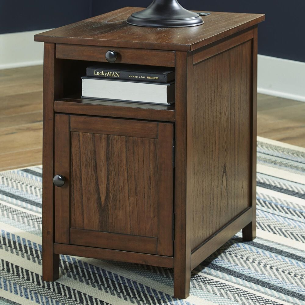 Ashley Treytown Chairside End Table in Warm Brown, , large