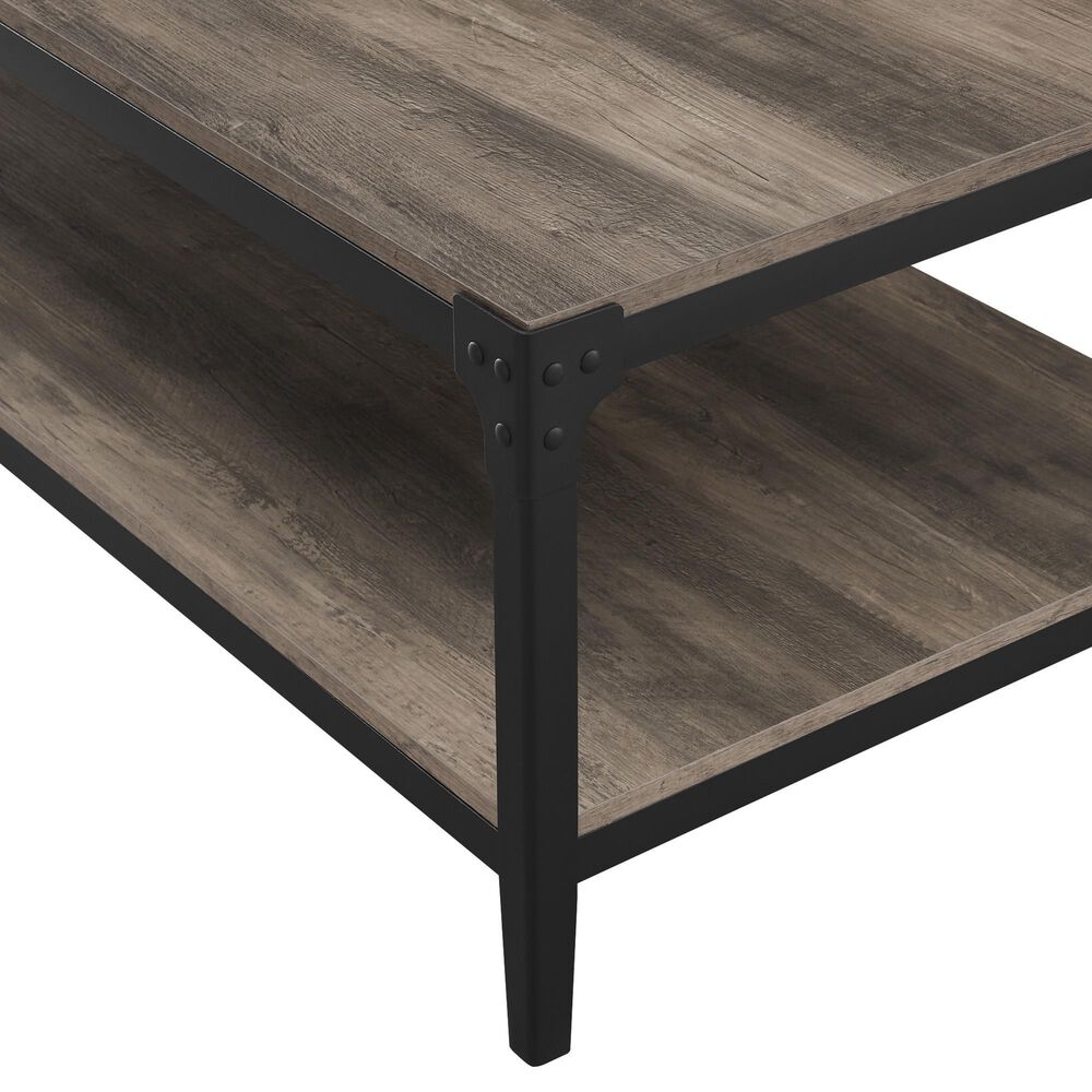 Walker Edison Angle Iron Coffee Table in Grey Wash, , large