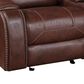 Crystal City Keily Manual Glider Reclining Loveseat in Brown, , large