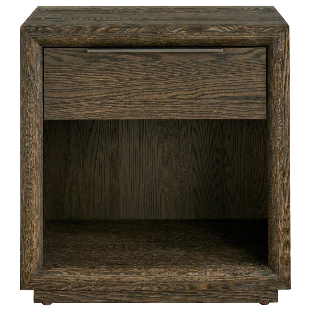 Furniture Worldwide Modern 1-Drawer Nightstand in Sable with Outlets USB Ports and Lighting, , large