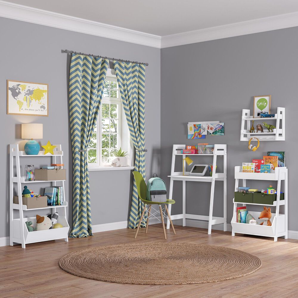 RiverRidge Home 2-Tier Ladder Wall Shelf in White, , large
