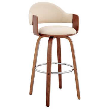 Blue River Daxton 30" Swivel Barstool in Cream and Walnut, , large