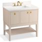 Kohler Seagrove 36" Single Bathroom Vanity in Light Clay with 3 cm White Quartz Top and Rectangular Sink, , large