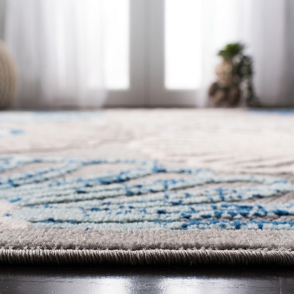 Safavieh Cabana CBN801F 3&#39; Square Grey and Blue Indoor/Outdoor Area Performance Rug, , large