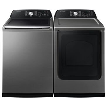 Samsung 4.5 Cu. Ft. Top Load Washer and 7.4 Cu. Ft. Gas Dryer Laundry Pair in Platinum, , large