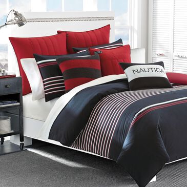 Revman Mineola 3-Piece Queen Duvet Cover Set in Red, Cream and Navy, , large