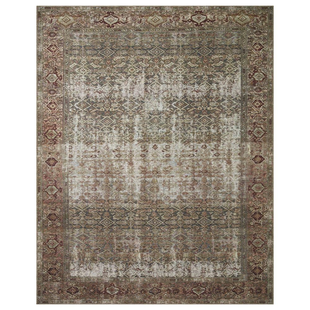 Amber Lewis x Loloi Georgie 8"4" x 11"6" Moss and Salmon Area Rug, , large