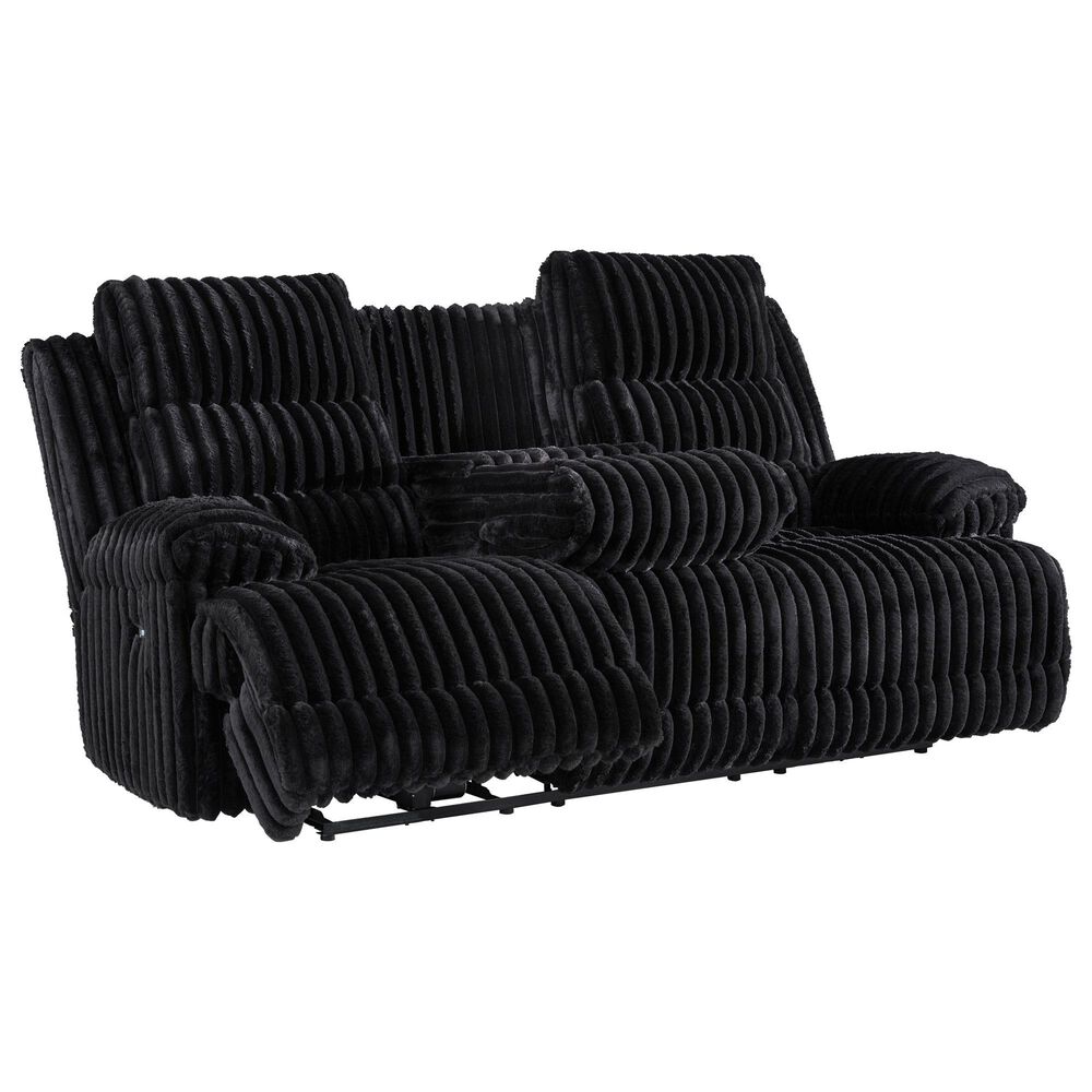 Ashley Rhines Falls Power Reclining Sofa in Onyx, , large