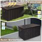 HOMLUX 190-Gallon Outdoor Storage Deck Box in Brown, , large