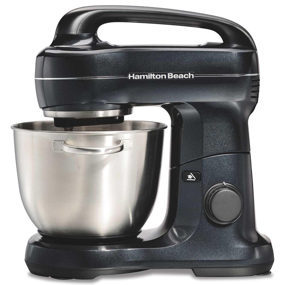 Hamilton Beach 4-Quart Stand Mixer with 7 Speed and Top Handle in Black, , large