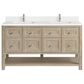 James Martin Vanities Breckenridge 60" Double Bathroom Vanity in Whitewashed Oak with Single Hole 3 cm White Zeus Quartz Top and Rectangular Sinks, , large