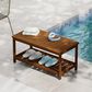 HOMLUX Patio Coffee Table with Shelf in Teak Oil, , large