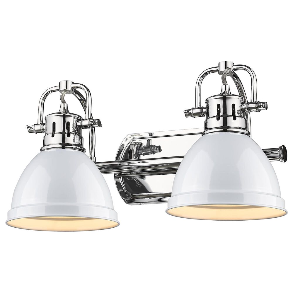 Golden Lighting Duncan 2-Light Bath Vanity in Chrome and Glossy White, , large