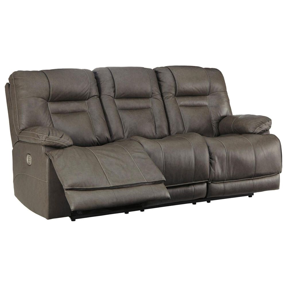 Ashley Wurstrow Power Reclining Sofa with Adjustable Headrest in Smoke, , large