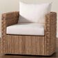 Baxton Studio Rhinos Seagrass Tuxedo Arm Chair in White, , large