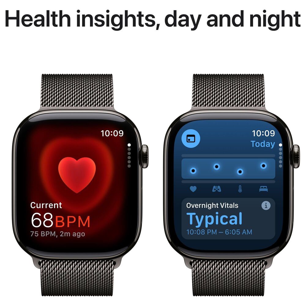 Apple Watch Series 10 GPS + Cellular 42mm Slate Titanium Case with Slate Milanese Loop, , large