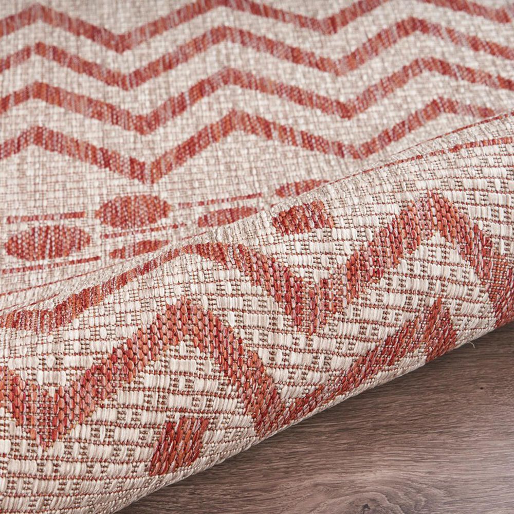 L&amp;R Resources Sun Shower 8&#39; x 10&#39; Beige and Red Indoor/Outdoor Area Rug, , large