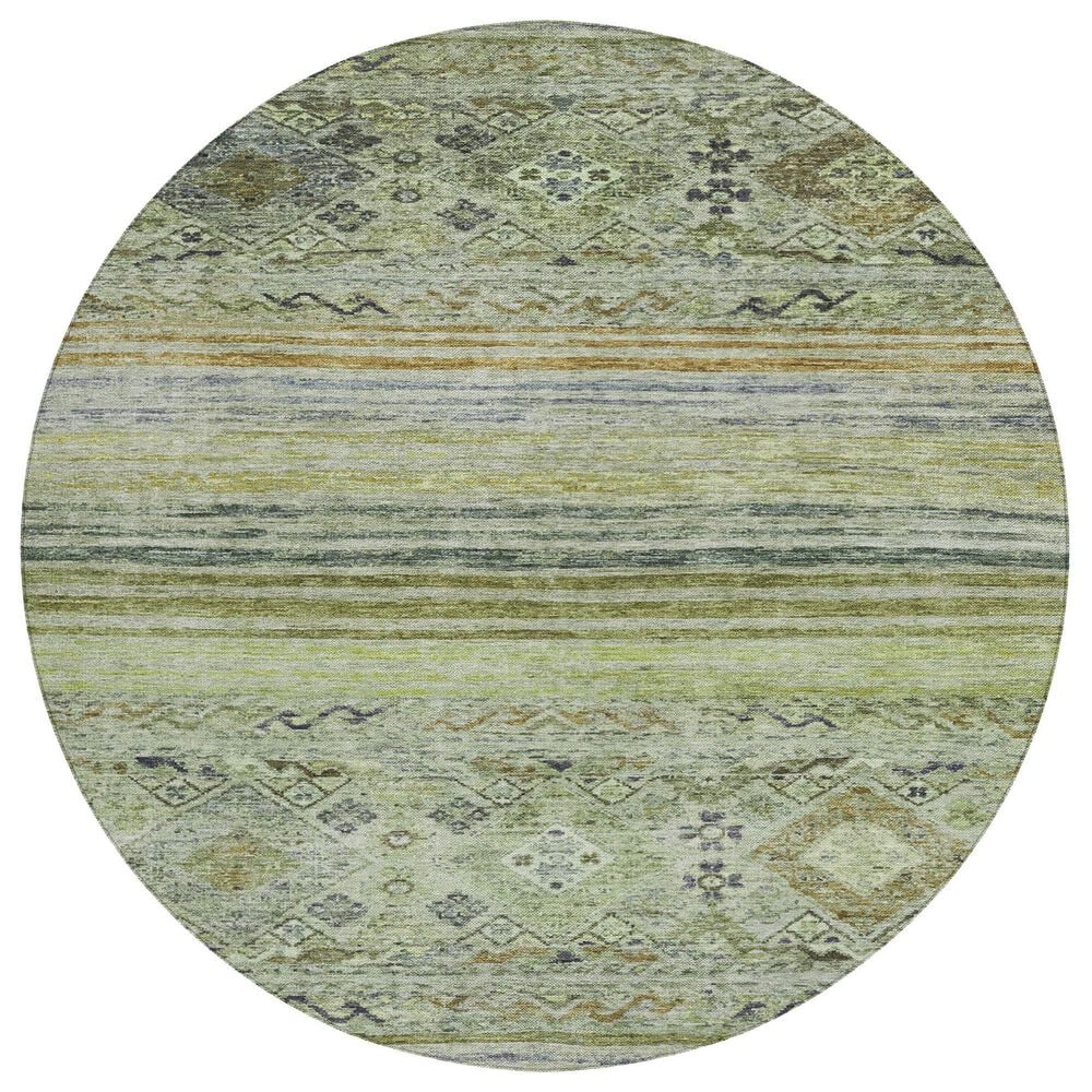 Dalyn Rug Company Karaj KJ4 8" Round Aloe Indoor/Outdoor Area Rug, , large