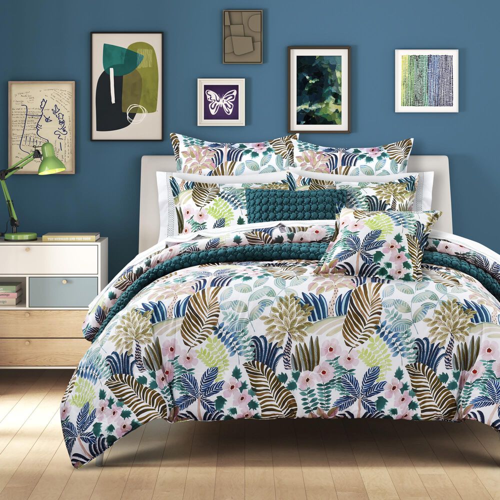 J. Queen New York Rainforest 26&quot; Square Euro Pillow Sham in Teal, , large