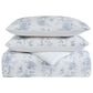 Pem America British Rose 3-Piece King Comforter Set in White and Blue, , large