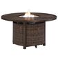Ashley Paradise Trail Round Fire Pit Table in Medium Brown, , large