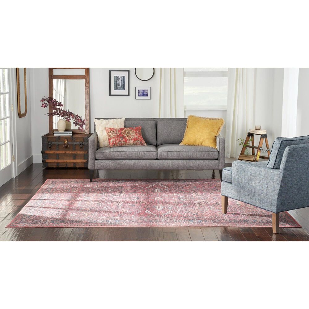 57 Grand by Nicole Curtis Series 1 Brick Red, Navy and Ivory 7&#39;10&quot; x 9&#39;10&quot; Area Rug, , large