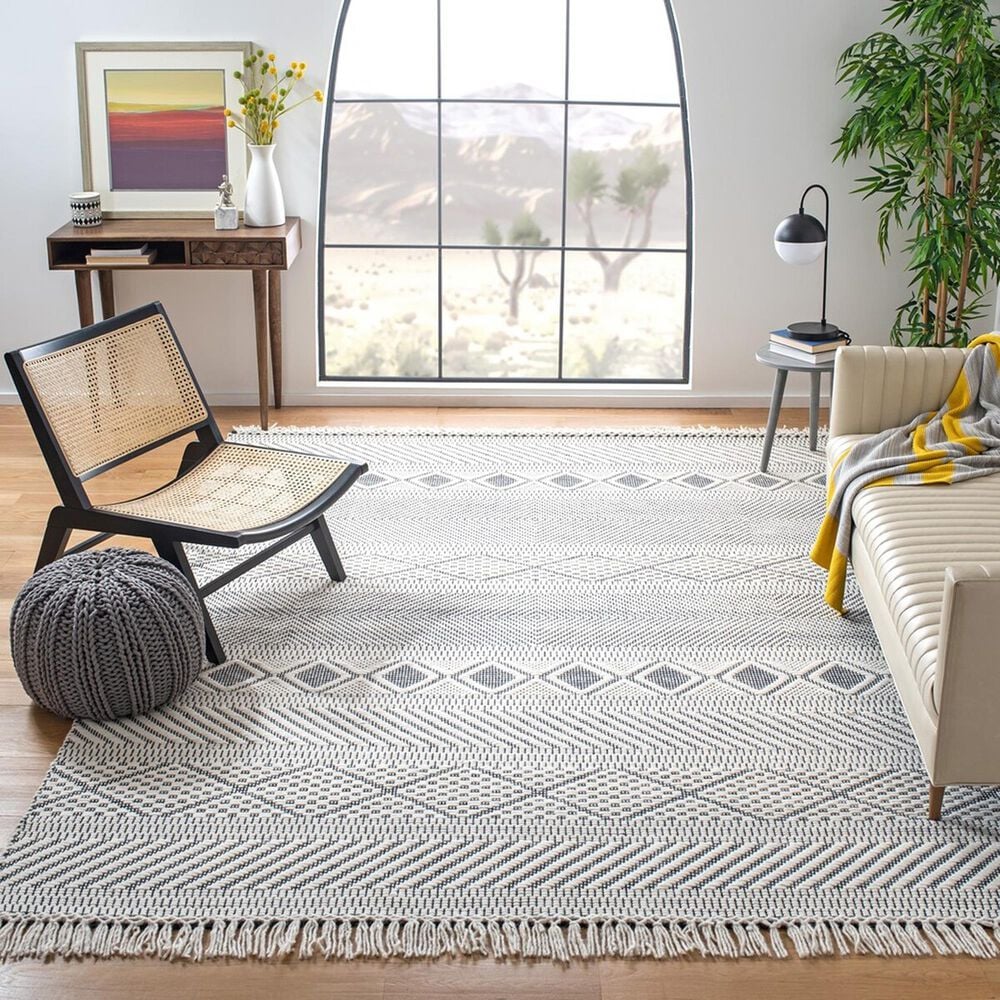 Safavieh Natura NAT856A 6&#39; x 9&#39; Ivory and Navy Area Rug, , large