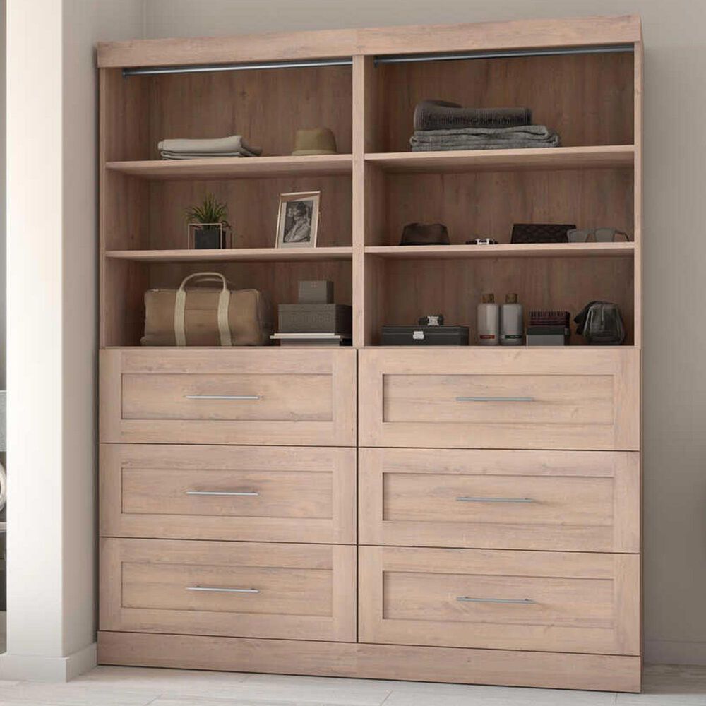 Bestar Pur 72&quot; Closet Organizer in Rustic Brown, , large