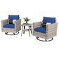 HOMLUX 3-Piece Outdoor Conversation Set in Navy Blue, , large