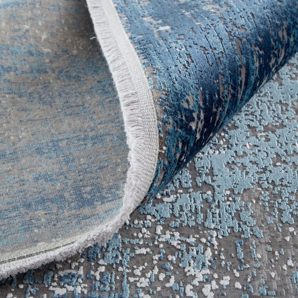 Feizy Cadiz Abstract 7&#39;9&quot; x 11&#39; Blue and Gray Area Rug, , large