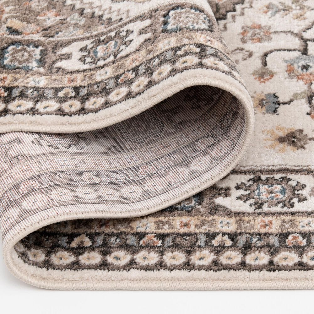 Central Oriental Heirloom Margot Tan and Navajo White 7&#39;10&quot; x 9&#39;10&quot; Area Rug, , large