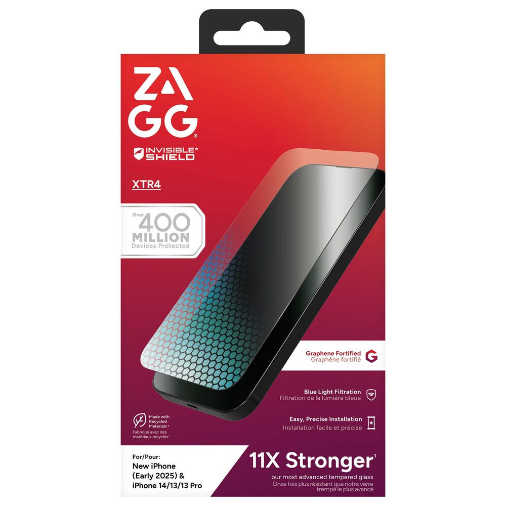 Zagg InvisibleShield XTR4 Screen Protector for Apple iPhone 16e/14/13 Pro/13 in Clear, , large