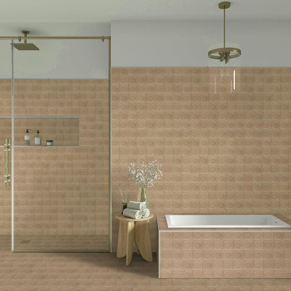Dal-Tile Nu Bare Caramel 4" x 4" Square Circle Ceramic Tile, , large
