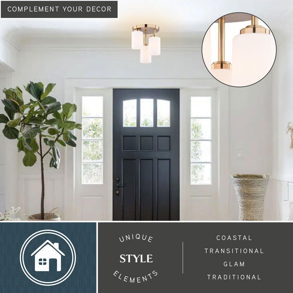 Vaxcel Park Ridge 3-Light Flush Mount in Champagne Gold, , large