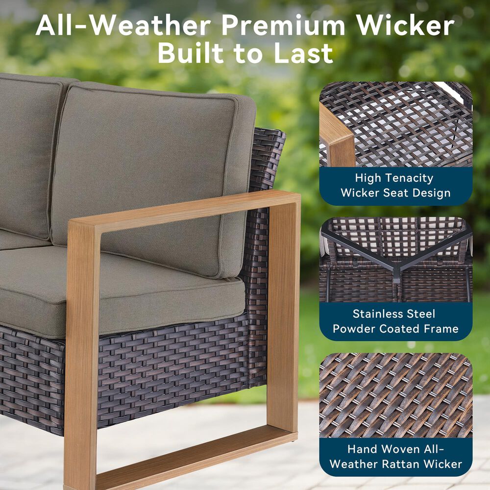 Sunwell Garden 4-Piece Patio Fire Pit Set in Gray, , large