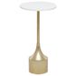 Maple and Jade Pedestal End Table in White and Gold, , large